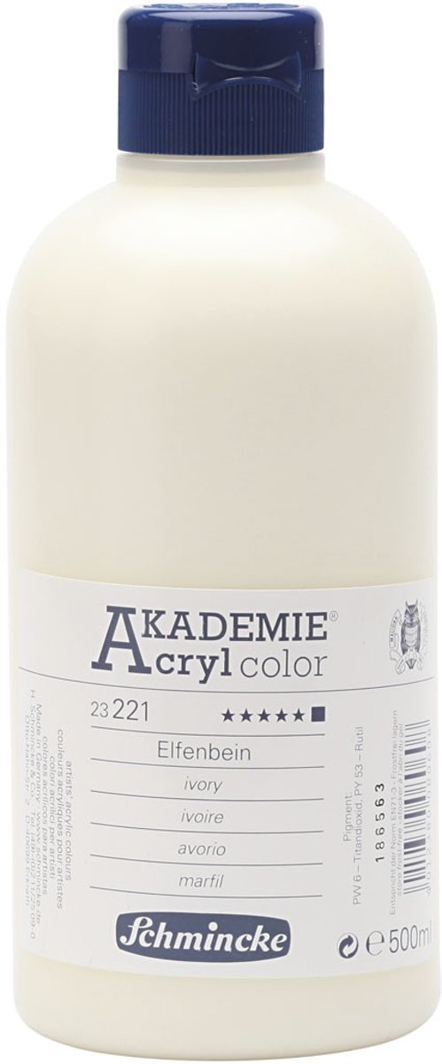 Schmincke AKADEMIE® Acryl color , ivory (221), opaque, , 500ml [HOB-31852]